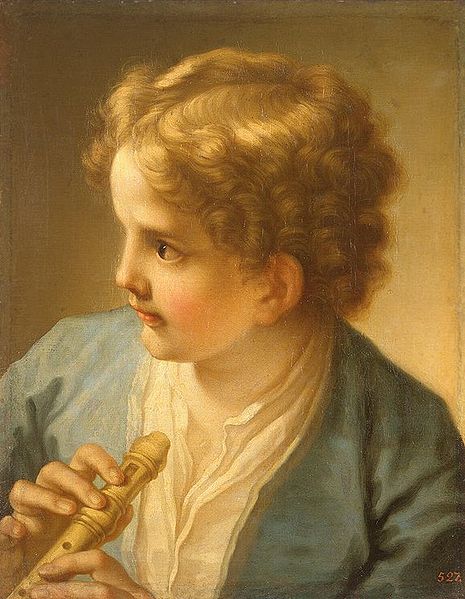 Benedetto Luti Boy with the flute by tuscan painter Benedetto Luti